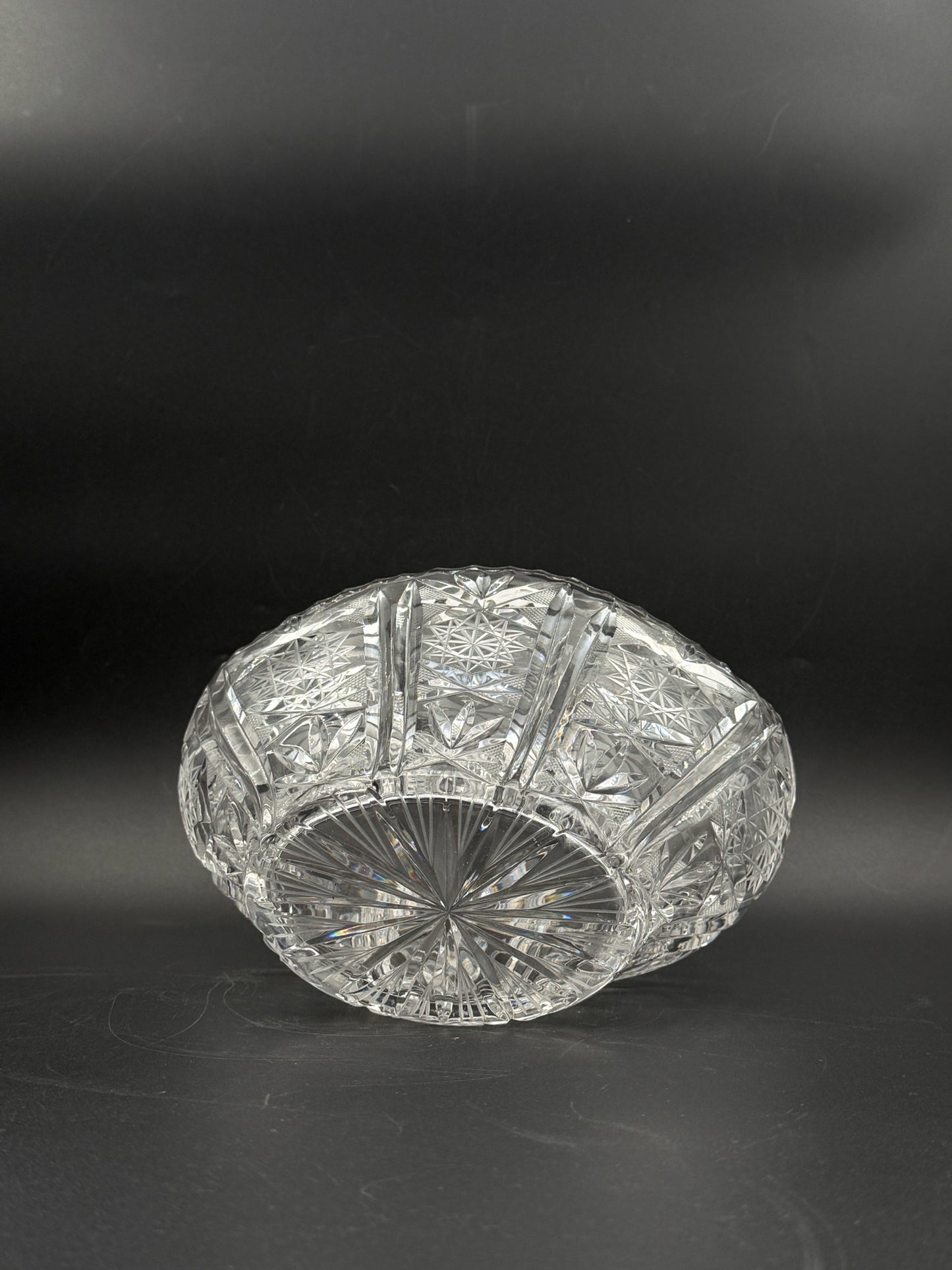 Brilliant Cut Crystal Glass Basket