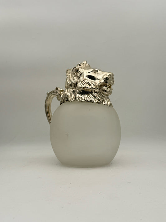 Vintage Carol Stupel Frosted Lion Head Pitcher