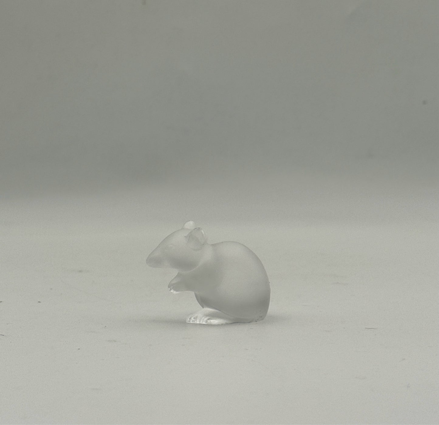 Lalique Crystal Mouse Figurine With Box