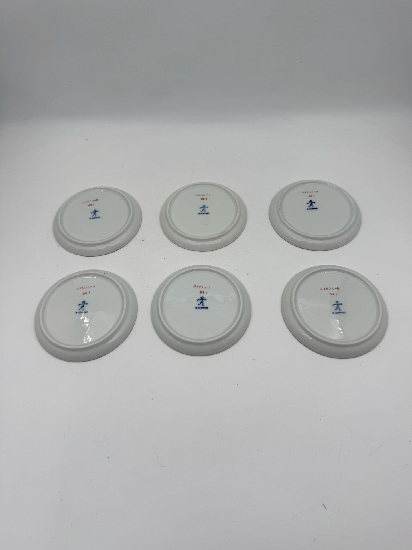 German Floral Porcelain Coasters- Set Of 6