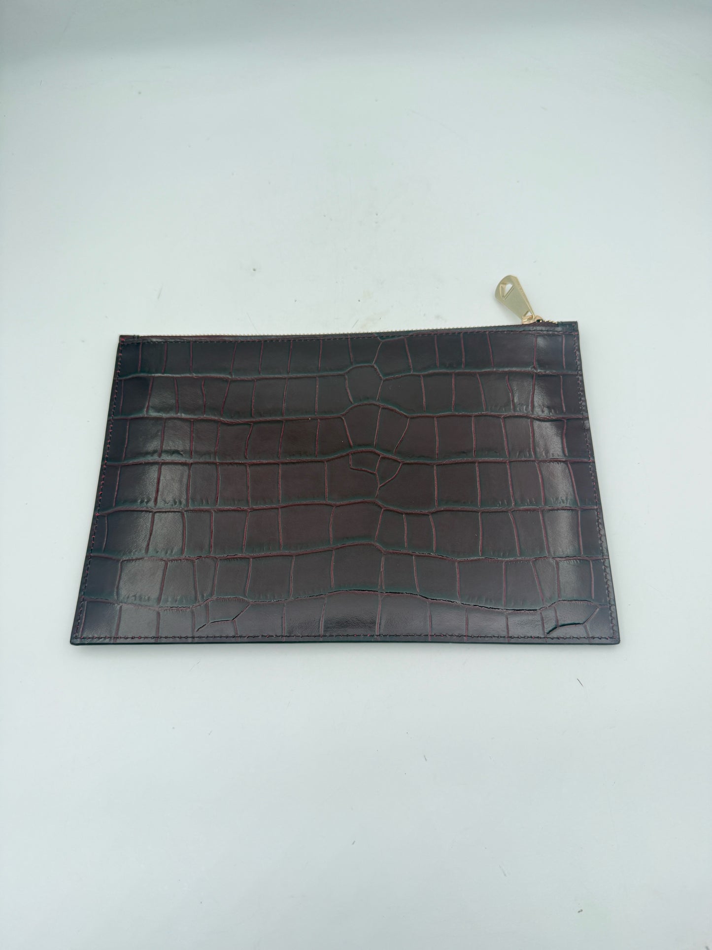 Aspinal Of London Croc Embossed Leather Clutch