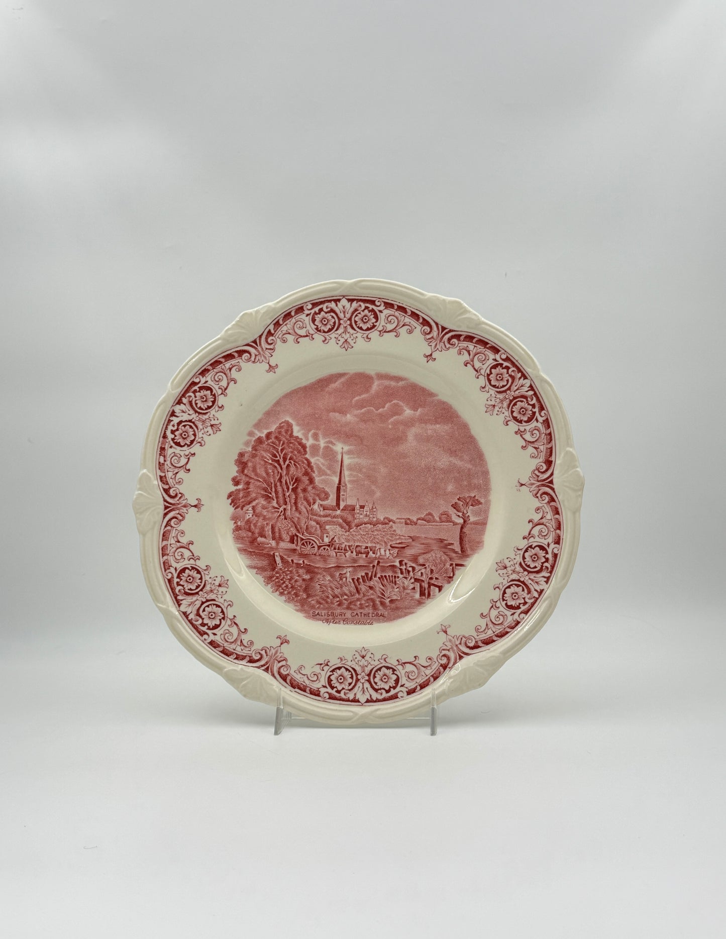 Grindley England Plate – Salisbury Cathedral Red Transferware