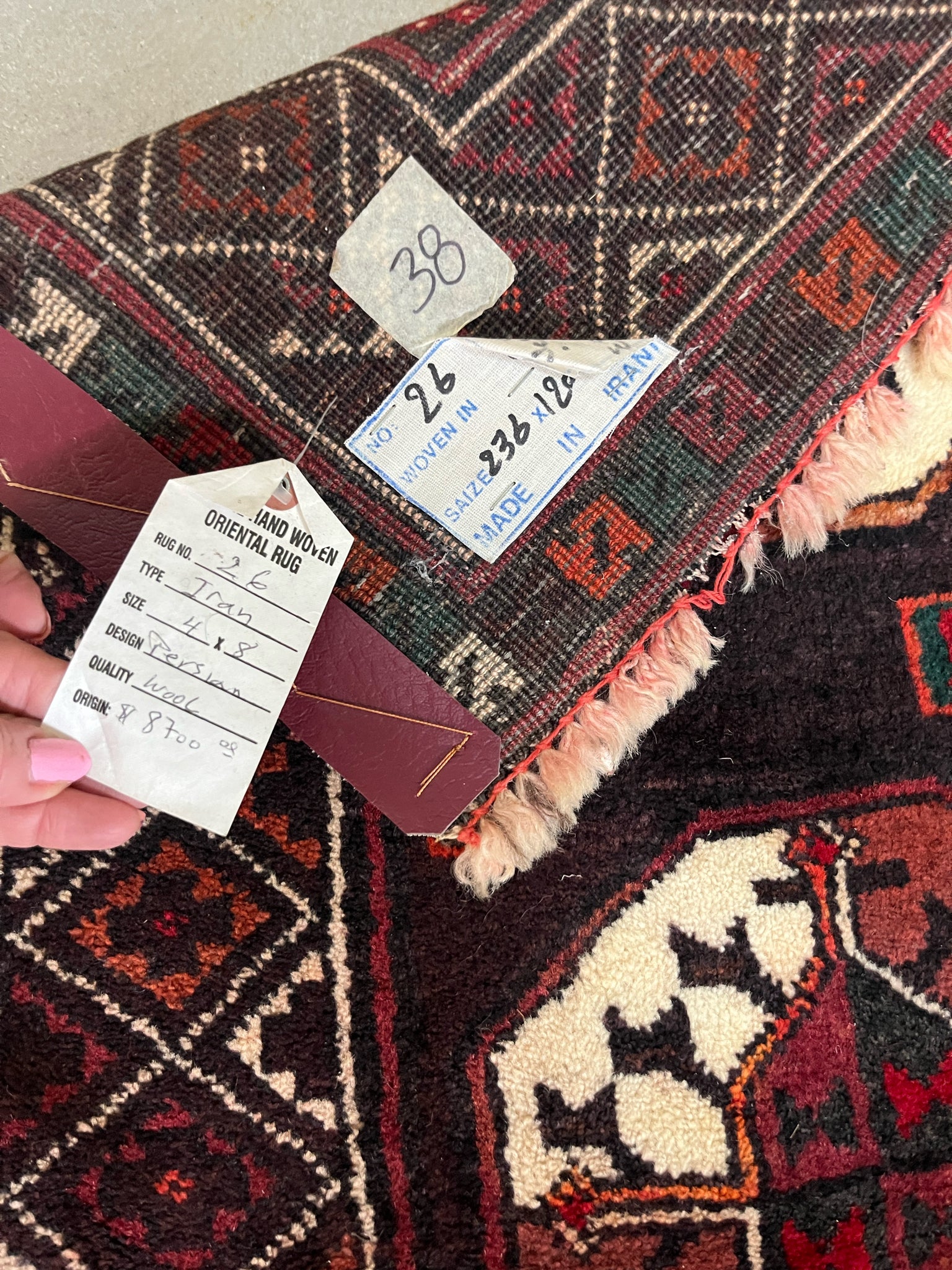 Vintage Turkoman Tribal Rug – Hand-Knotted Wool from Iran