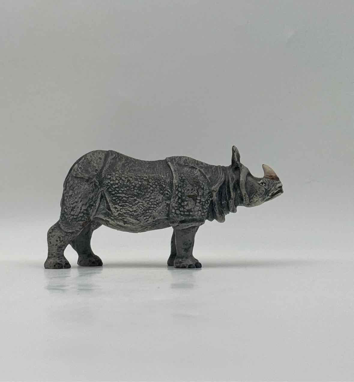 1900 Vienna Cold Painted Bronze Rhino Figurine
