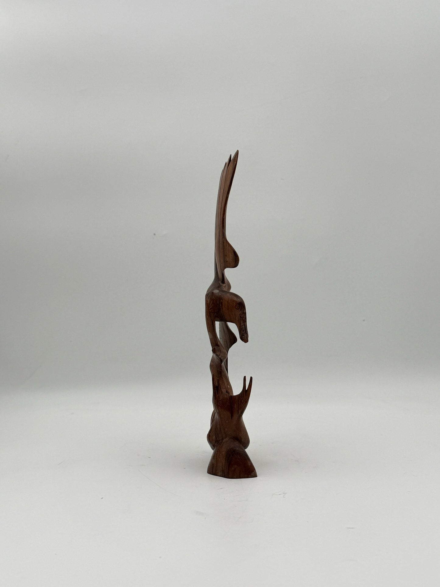 Zebrawood Carved Tropical Bird Figurine